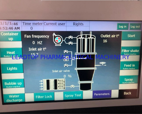 Une machine plus sèche 180kg/Batch de lit fluide d'acier inoxydable pour la nourriture Pharma