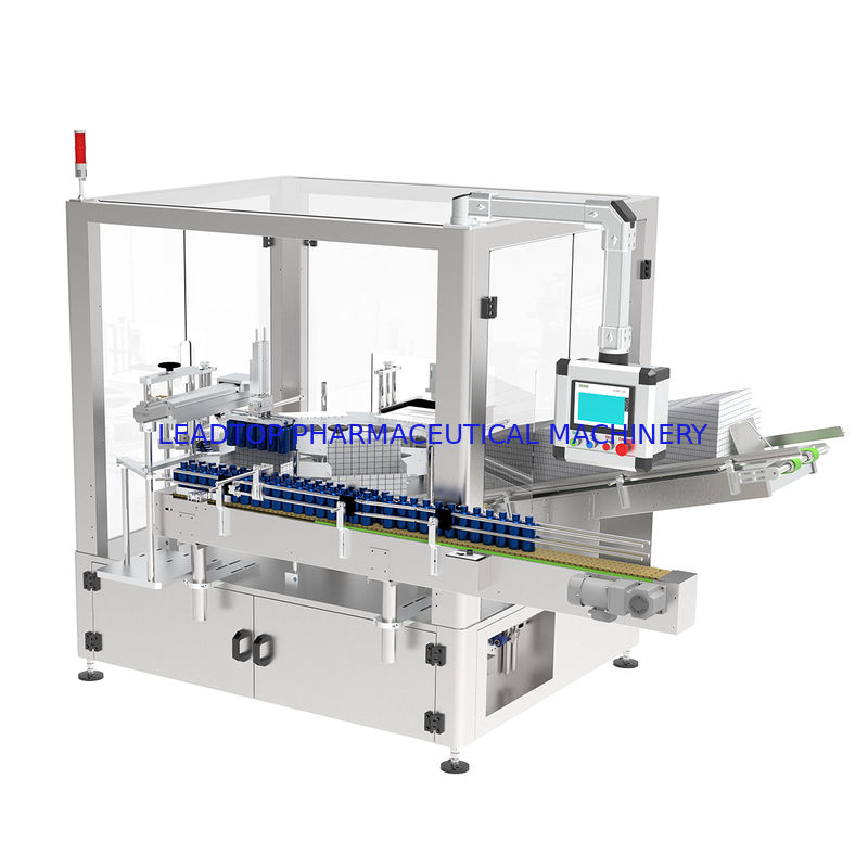 Machine de cartonnage multi-bouteilles avec pinces servo-alimentées et déviation à deux rangées pour un emballage efficace de différents types de bouteilles