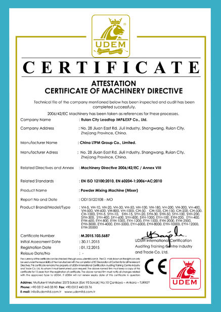 Chine Leadtop Pharmaceutical Machinery certifications